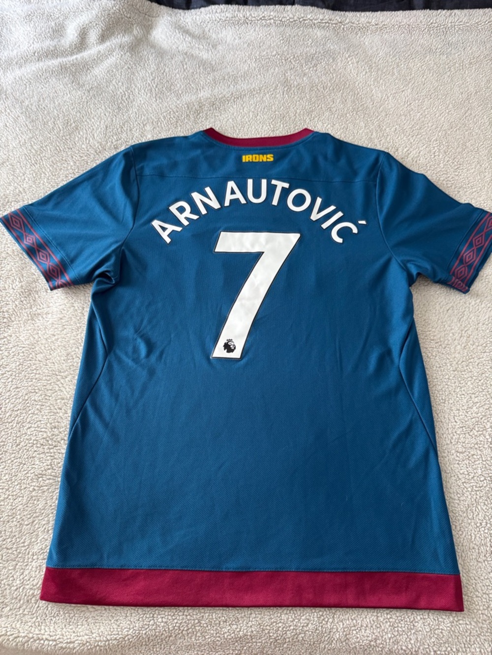 West Ham United #7 Marko Arnautovic 2018-19 Umbro Away Premier League Jersey